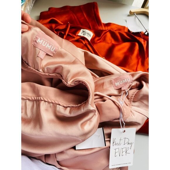 NWT Show Me Your Mumu Verona Cowl Neck Midi Dress | Champagne Satin | Size S - Picture 7 of 7